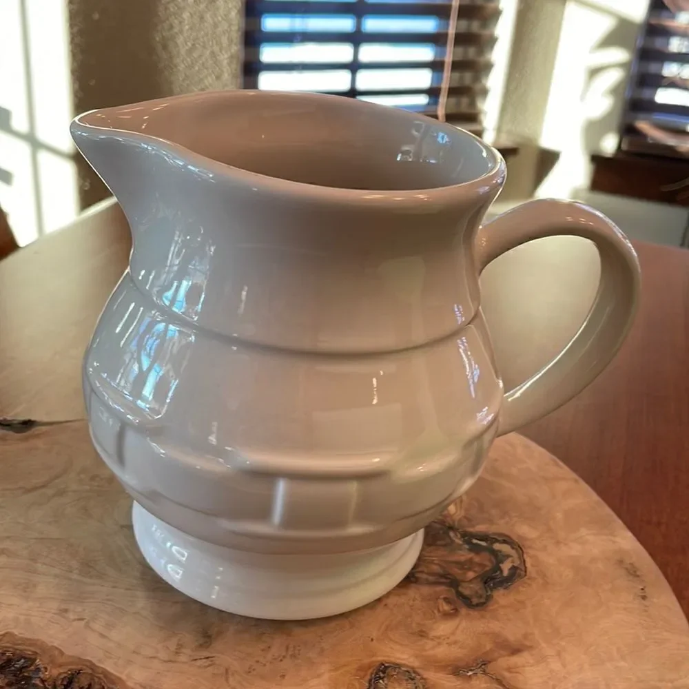 Longaberger Woven Traditions Off-White Pitcher